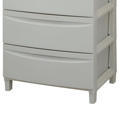 ルーセントワイド5段チェスト脚付き(W540×D420×H1074)