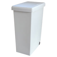 【清潔感あふれるホワイト】どんな空間にも馴染む、シンプルで美しいデザインのゴミ箱です。