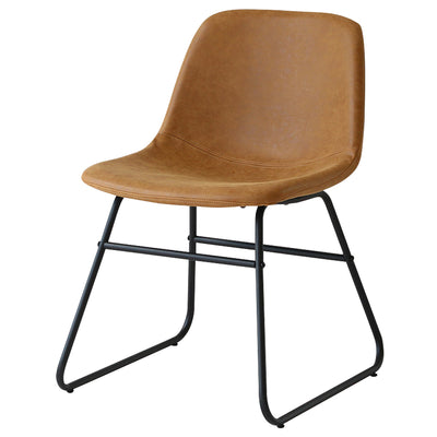 【ヴィンテージライクな佇まい】
なめらかな合皮の質感と、無骨なスチール脚の組み合わせが、懐かしさと新しさが同居するヴィンテージライクな雰囲気を醸し出します。