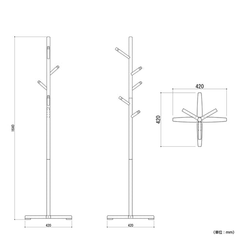 【省スペースを叶えるサイズ感】
高さ164cm、幅と奥行きはわずか42cmというスリムな設計だから、玄関やリビング、ワンルームなど限られたスペースにもすっきりと収まります。