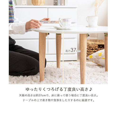 折りたたみ楕円形テーブル(W750×D650×H370)