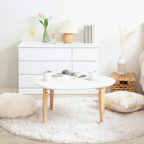 折りたたみ楕円形テーブル(W750×D650×H370)