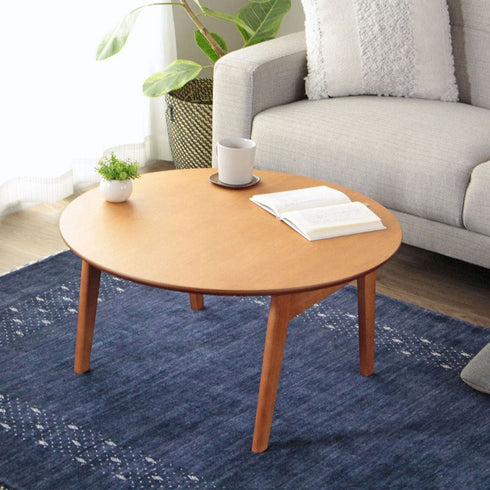 マロン サークル 折りたたみテーブル(W750×D750×H370)