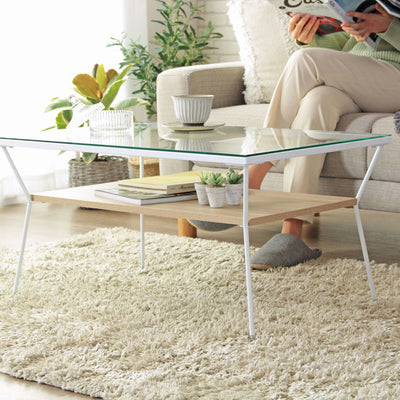 ガラステーブル(W800×D500×H400)