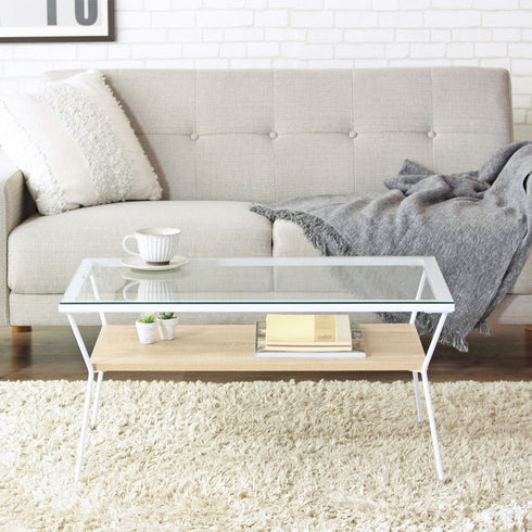 ガラステーブル(W800×D500×H400)