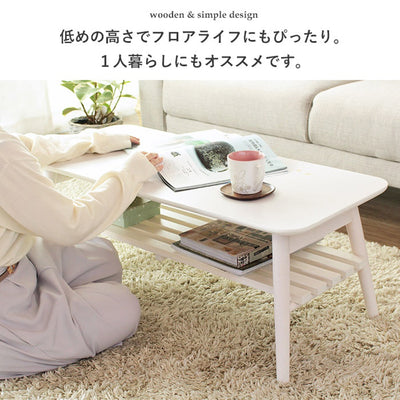 折りたたみテーブル 棚付き(W900×D400×H350)