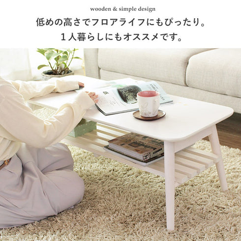 折りたたみテーブル 棚付き(W900×D400×H350)