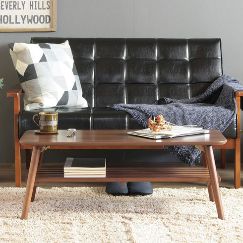 折りたたみテーブル 棚付き(W900×D400×H350)