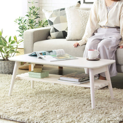 折りたたみテーブル 棚付き(W900×D400×H350)