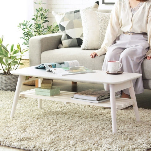 折りたたみテーブル 棚付き(W900×D400×H350)