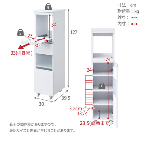 隙間ミニキッチン(W300×D395×H1270)