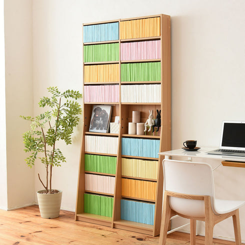 薄型なのでお部屋に圧迫感を与えることなく使え、文庫本やコミックなどの収納に最適な本棚です。