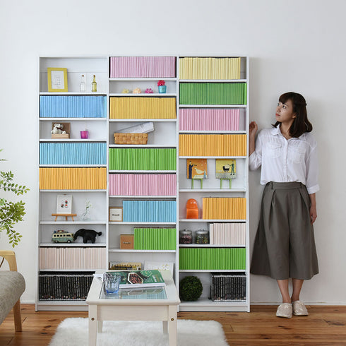 薄型文庫本収納ラック(W1500×D120-240×H1800)