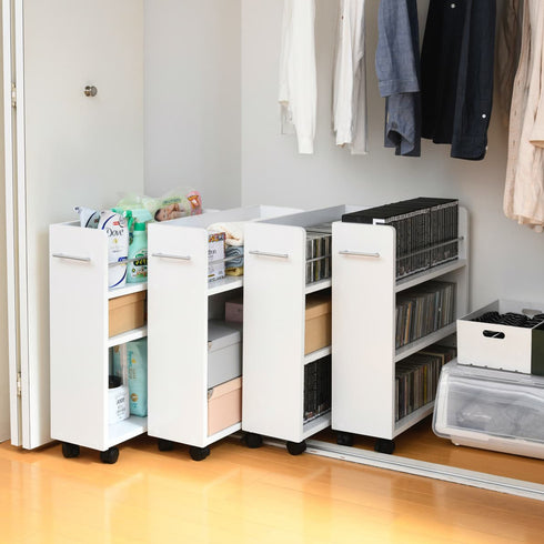 キャスター付きの便利なクローゼットラック4個セット。