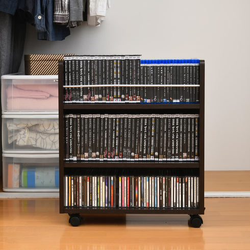 キャスター付きクローゼットラック(W195×D585×H655)