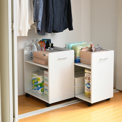 キャスター付きの便利なワイドワゴン2個セット。