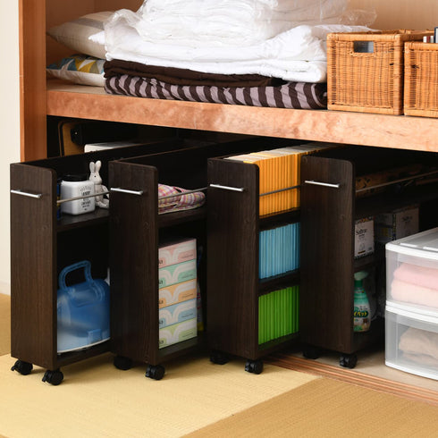 キャスター付きの便利な押入れラック4個セット。