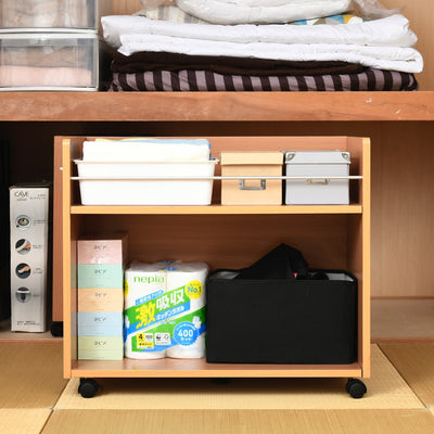 幅が広いので、収納場所に困る大きな日用品のストックを収納するのに最適です。
