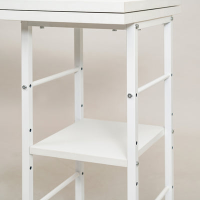 【高さを変えられる便利な可動棚】
収納する物に合わせて5cmピッチ3段階で棚の高さを調節できるため、ファイルボックスや書類も無駄なくすっきりと収まります。