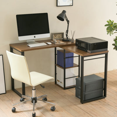 【PC周りをすっきり快適に】
L字にすれば、モニターの隣にプリンターなどの周辺機器もすっきり配置でき、必要なものにすぐ手が届く、ストレスフリーな作業環境が手に入ります。