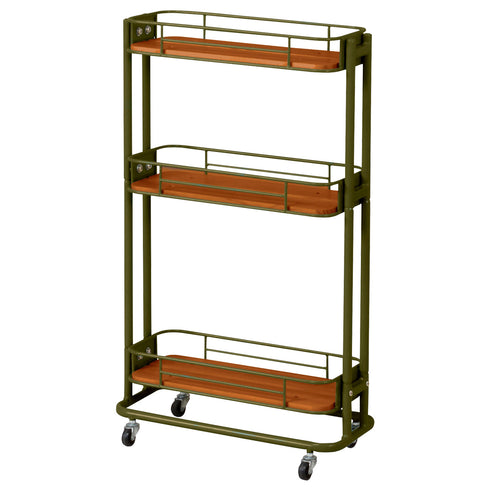 【深みのあるカーキ色】
オイルステイン塗装を施した棚板と、落ち着いたカーキのフレームが、お部屋にヴィンテージライクな彩りを加え、自分だけの特別な空間を演出します。