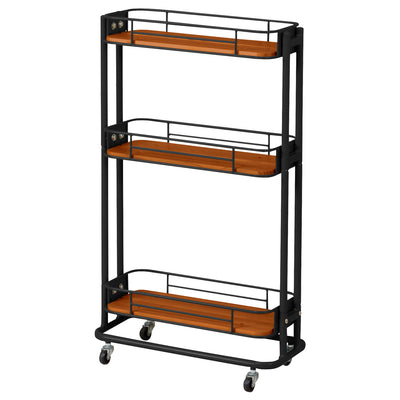 【ヴィンテージ感漂う佇まい】
深みのある色合いのオイルステイン塗装を施した棚板と、精悍なブラックフレームの組み合わせが、ブルックリンスタイルや男前インテリアにもマッチします。