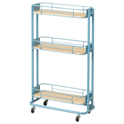 【お部屋の主役になる一台】
パッと目を引く爽やかなターコイズブルーは、子供部屋の整理ワゴンや、リビングのアクセントとして、空間に明るさと遊び心をプラスしてくれます。