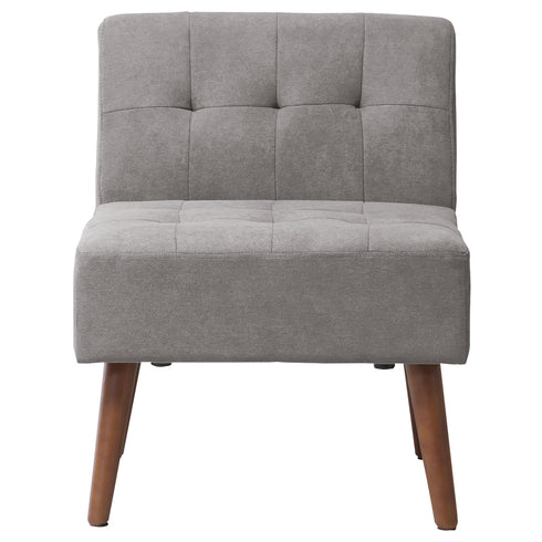 【私だけの特別な一脚】
落ち着いたグレーの色合いと天然木の脚がどんなお部屋にも優しく馴染み、レトロなステッチがさりげない個性を演出する、あなただけのパーソナルソファです。