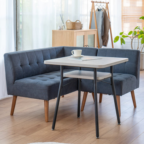 【省スペースを叶えるLDセット】
ソファとダイニングをひとつにまとめることで、コンパクトな空間でも食事とくつろぎの場を両立させ、お部屋を有効活用するスマートな暮らしが始まります。