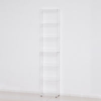 【お部屋に溶け込む透明ラック】まるでオブジェのように美しい透明なアクリルが、圧迫感を与えることなく空間に溶け込み、お部屋をより広くスタイリッシュに見せてくれます。