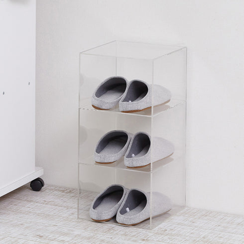 透明アクリルで魅せる!スタイリッシュなシューズラック。