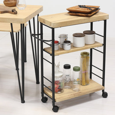 アート オープン3段ワゴン(W620×D250×H720)