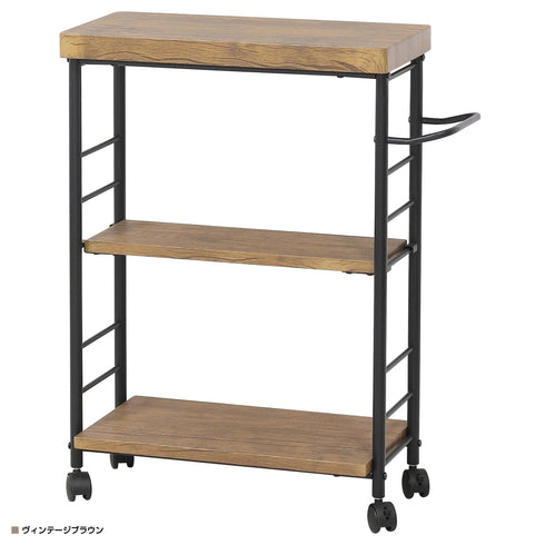 アート オープン3段ワゴン(W620×D250×H720)