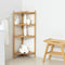 環境にやさしくサステナブルな"竹材"を使用した4段コーナーラック。