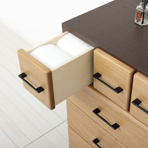 天然木自在チェスト6D(W740×D410×H565)