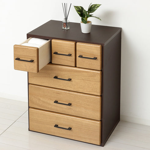 天然木自在チェスト6D(W740×D410×H565)