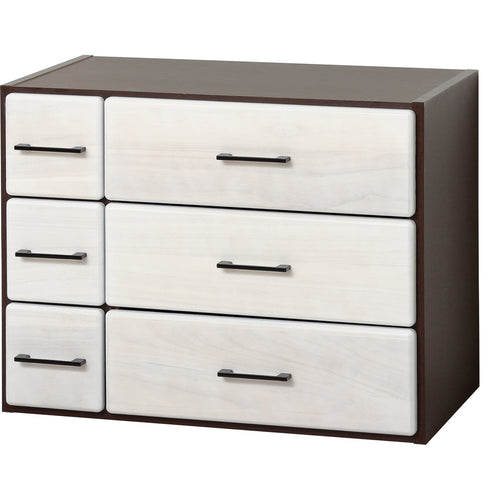 天然木自在チェスト6D(W740×D410×H565)