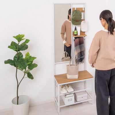 多機能ハンガーラック ミラー付き(W620×D330×H1695)