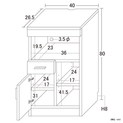 NEWルーター収納(W400×D265×H800)