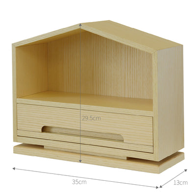 【置く場所に困らない、奥行13cm】
幅35cm、高さ29.5cmのコンパクトなサイズ感、特に奥行きは13cmとスリムなため、リビングのちょっとしたスペースにもすっきりと収まります。