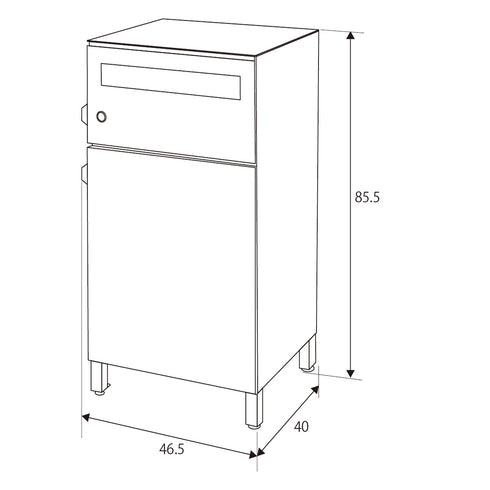 宅配ボックス付ポスト ジャン(W450×D400×H855)