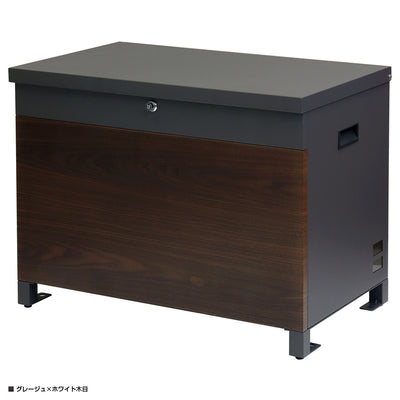 【シックなダークグレー×木目】
落ち着いたダークグレーと、深みのあるブラウン木目の組み合わせが、モダンで高級感あふれるエントランスを演出します。