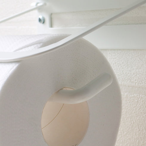 ペーパーが落下しないようにバーの先端には曲げ加工を施しています。