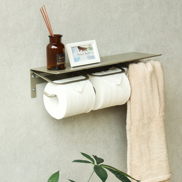 光沢を抑えたマットなアイアンのトイレットペーパーホルダー Abel(アベル) のストックタイプ。