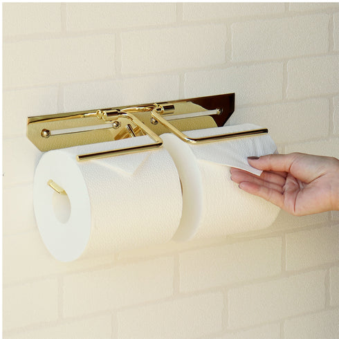 真鍮トイレットペーパーホルダー エリオット ダブルタイプ(W293×D85×H50)