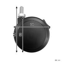 【高機能エラストマー車輪】床に優しく、静音性に優れたエラストマー樹脂を採用。直径60mmの車輪が、重さ60kgまでの家具をスムーズに運びます。