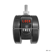 【ワンタッチで安心固定】手軽に操作できる「LOCK/FREE」レバーで、家具の移動と停止をコントロール。安定感のある幅49mmで安心してお使いいただけます。