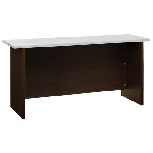 【空間を明るくする大理石調の輝き】
傷に強く高級感のあるメラミン化粧板を使用した大理石調の天板が、お部屋に明るさとラグジュアリーな雰囲気をもたらします。