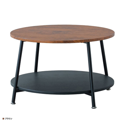 ヴィンテージ棚付リビングテーブル(W680×D680×H380)