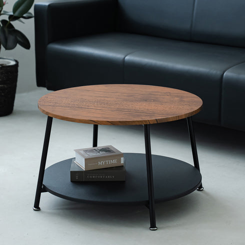 ヴィンテージ棚付リビングテーブル(W680×D680×H380)